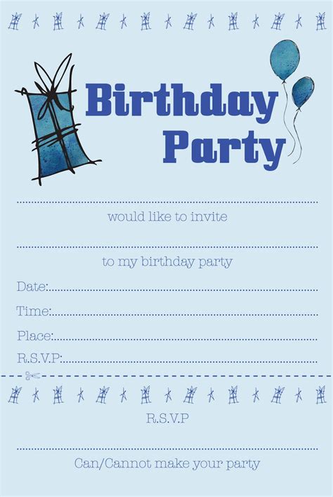 Boy birthday invitations templates free