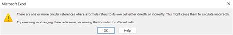 Excel Break Circular Reference