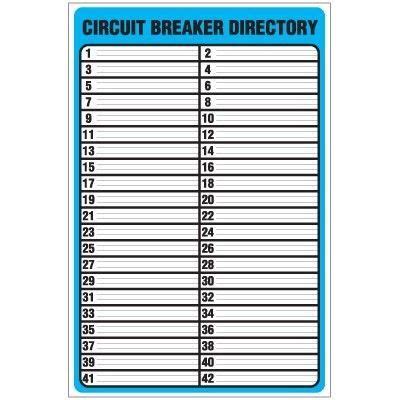 Breaker Panel Label Template Example