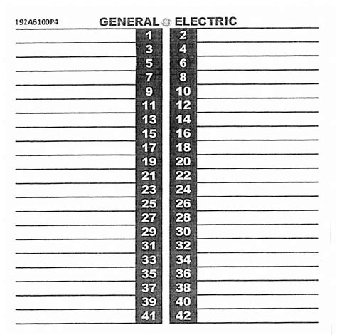 Breaker Panel Label Template Example 5