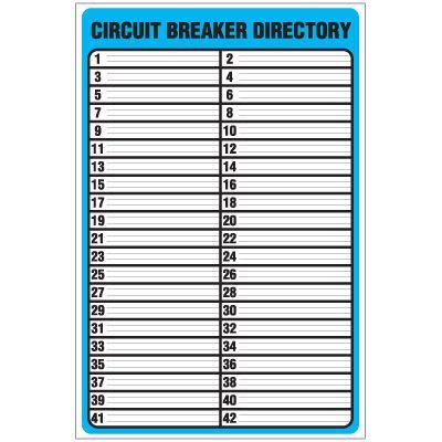 Breaker Panel Label Template Example 8