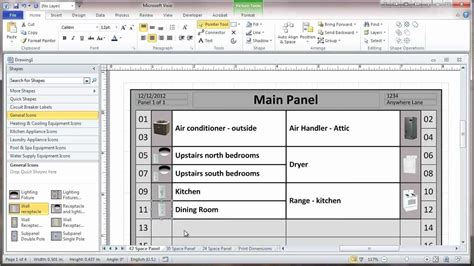 Breaker Panel Labels Design