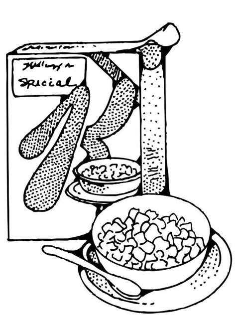 Breakfast Cereal Coloring Page