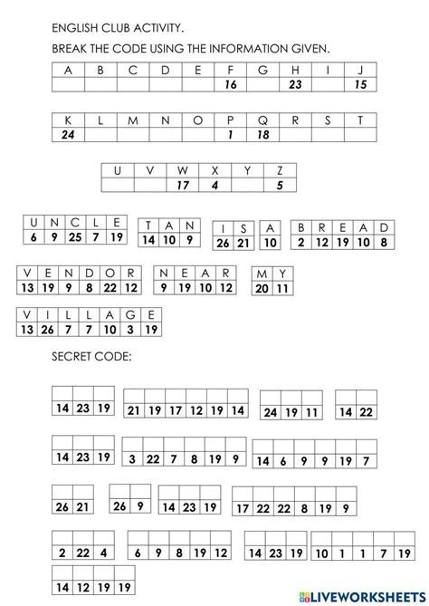 Breaking the Code Worksheet Example