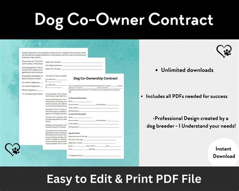 Breeder Puppy Contract Template