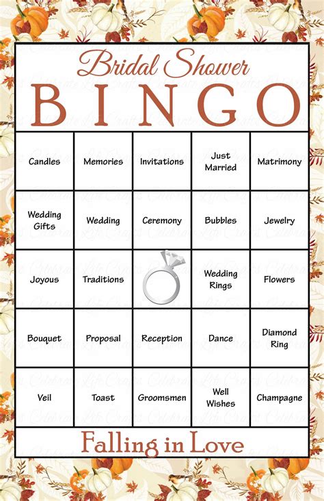 Bridal Bingo Template