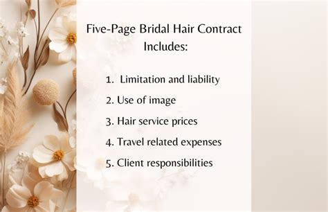 Bridal Hair Contract Client Responsibilities