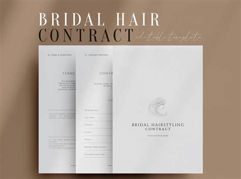 Bridal Hair Contract Template Example