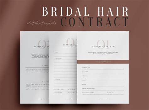 Key Elements of a Bridal Hair Contract Template