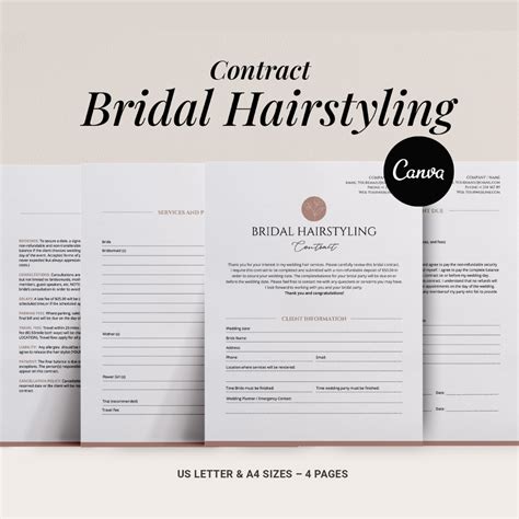 Bridal Hair Contract Template Sample 2