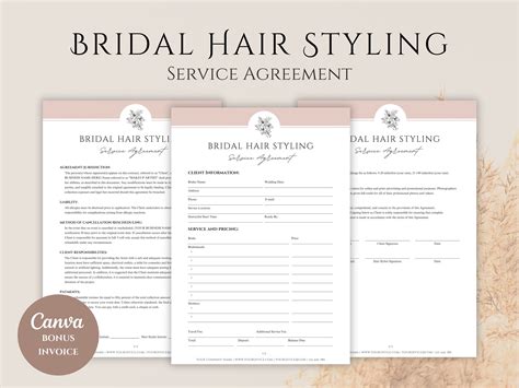 Bridal Hair Contract Templates