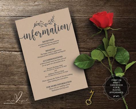 Bridal Info Card Templates