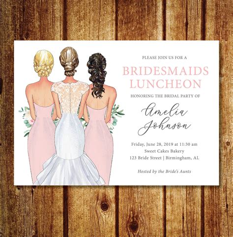 Bridal Shower Bridesmaid Luncheon Invitations