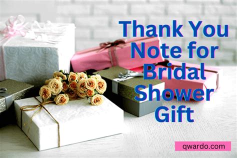 Bridal Shower Gift Ideas for Thank You Notes with Memento