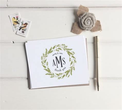 Bridal Shower Gift Ideas for Thank You Notes with Monogram