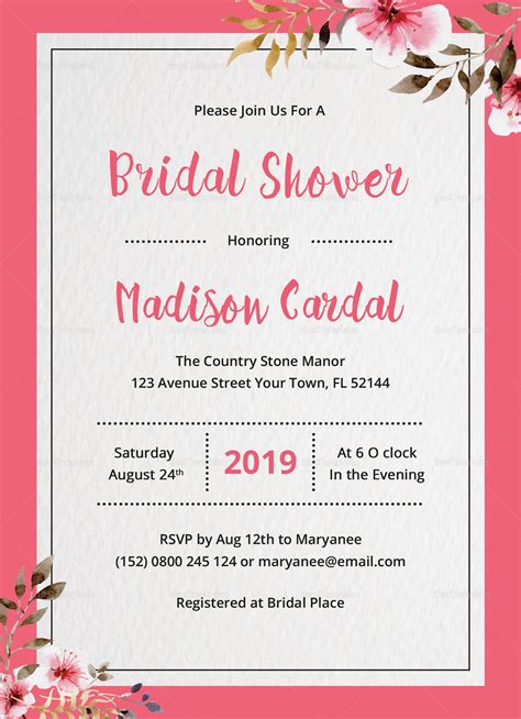 Bridal Shower Invitation Template 3