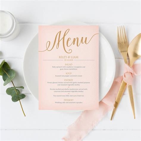 Bridal Shower Menu Templates