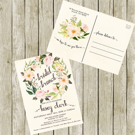 Bridal Shower Postcard Invitation Templates