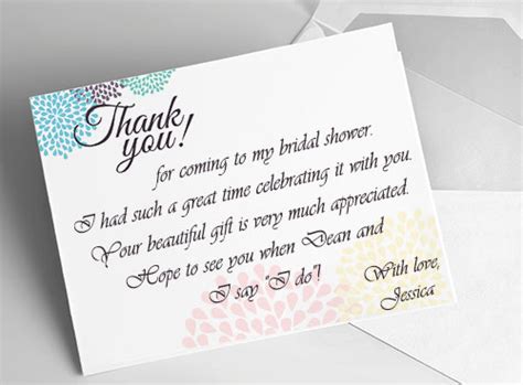 Bridal Shower Thank You Card Ideas for Coworkers