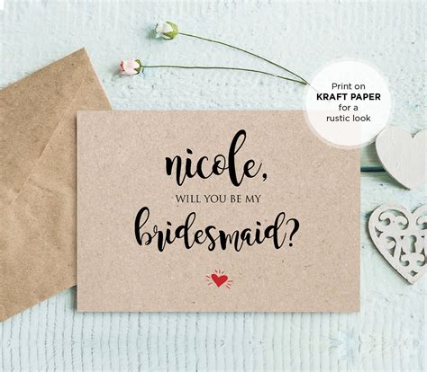 Bridesmaid Ask Template Free Download