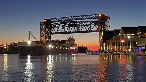 The Sam Laud ship's bridge, with its stunning views of the Milwaukee harbor