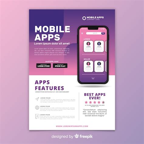 Bright and Colorful Mobile App Flyer Template