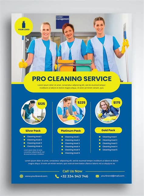 bright colorful cleaning service flyer design