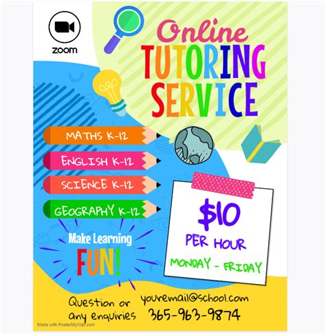 Bright Colorful Tutoring Flyer Template