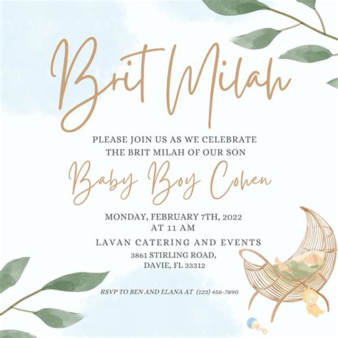 Brit Milah Invitation Ideas with Illustrations