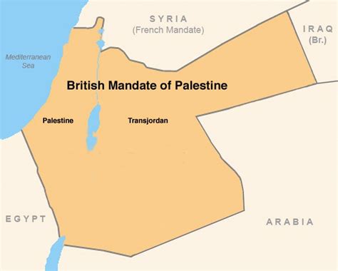 British Mandate Palestine Map 1920