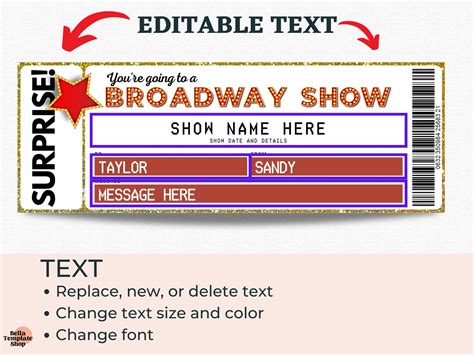 Broadway ticket template Microsoft Word