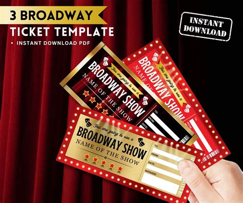 Broadway ticket templates