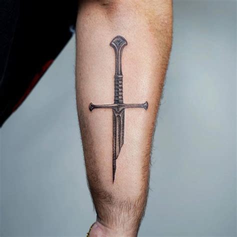 Broken sword tattoo design