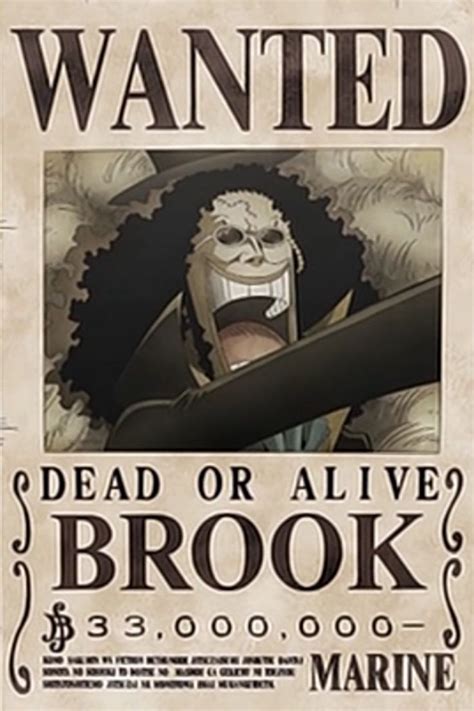 A One Piece bounty poster featuring Brook