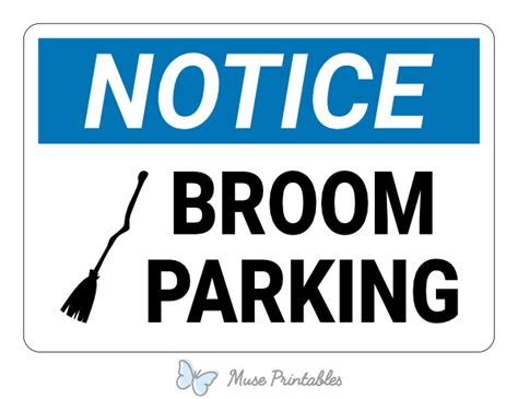 Broom Parking Sign Template