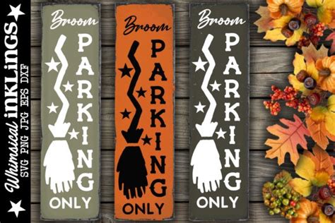 Whimsical Broom Parking Sign