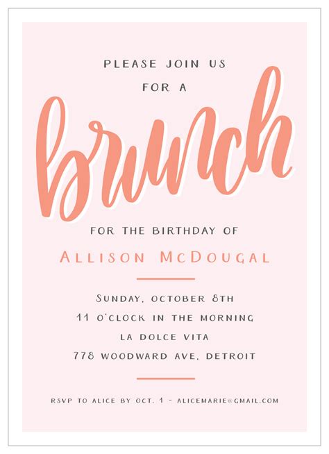 Brunch Invitation Ideas