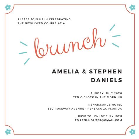 Brunch Invitation Template Design 10