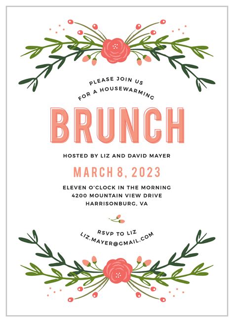 Brunch Invitation with Photo Template