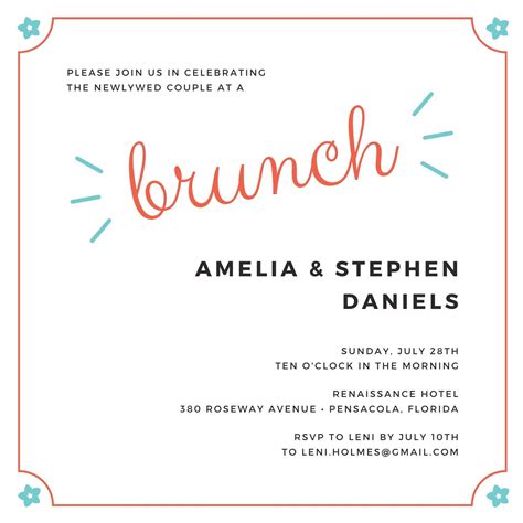 Brunch Invitation Wording Ideas