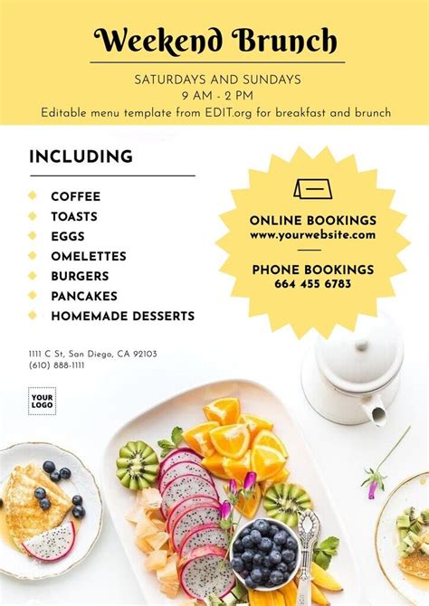 Brunch Menu Template