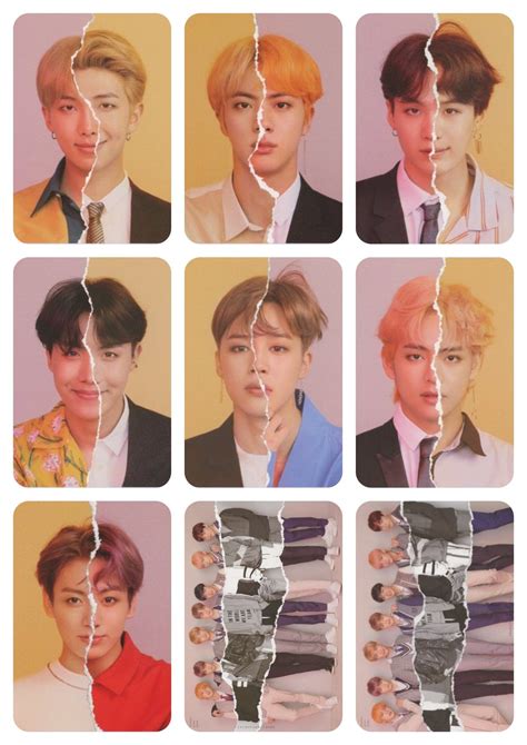 BTS album photocard printables