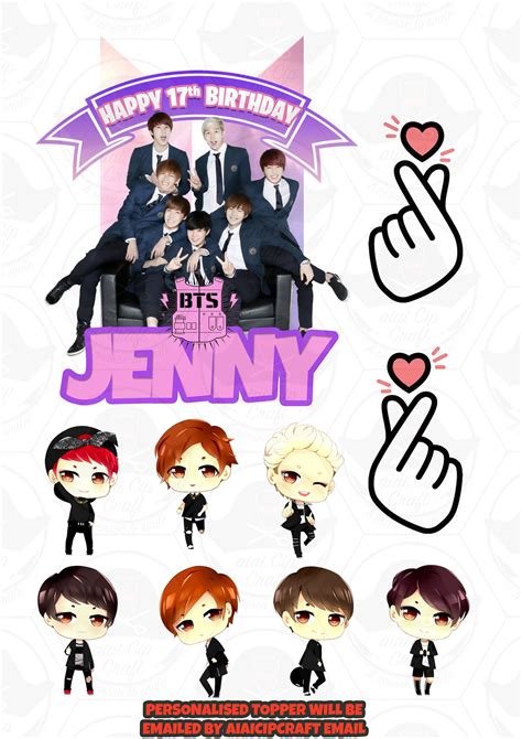 BTS cake topper printables