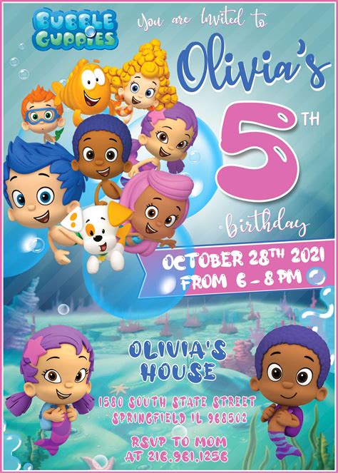 Bubble Guppies Party Invitation