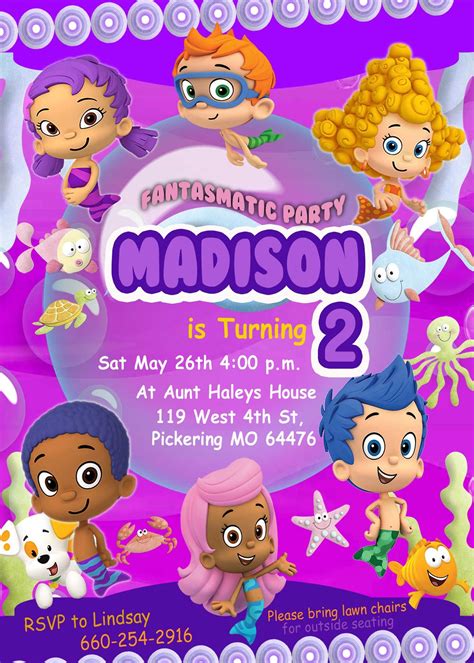 Bubble Guppies Party Invitations 2