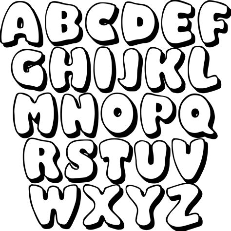 Bubble letter A template with designs