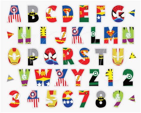 Bubble Letters Superhero Templates