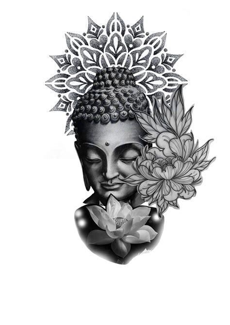 Buddha with lotus tattoo design