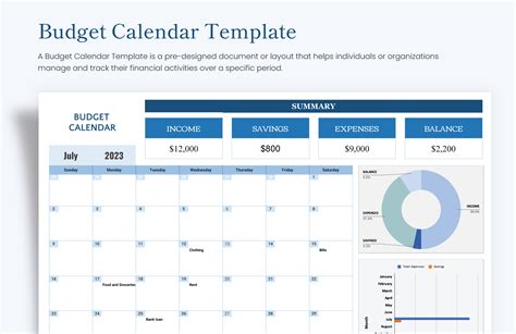 Budget calendar template Excel download