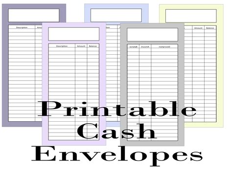 Downloadable budget envelope template